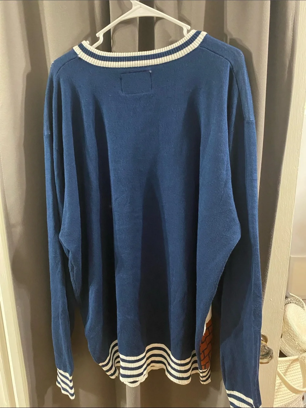 Tipsy Elves MENS 3XL Navy Santa Chimney Knit Crewneck Sweater Good CONDITION